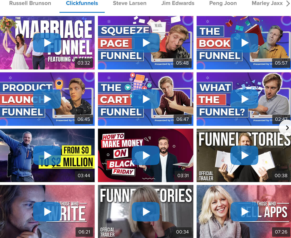 Funnel Authority video thumbnails