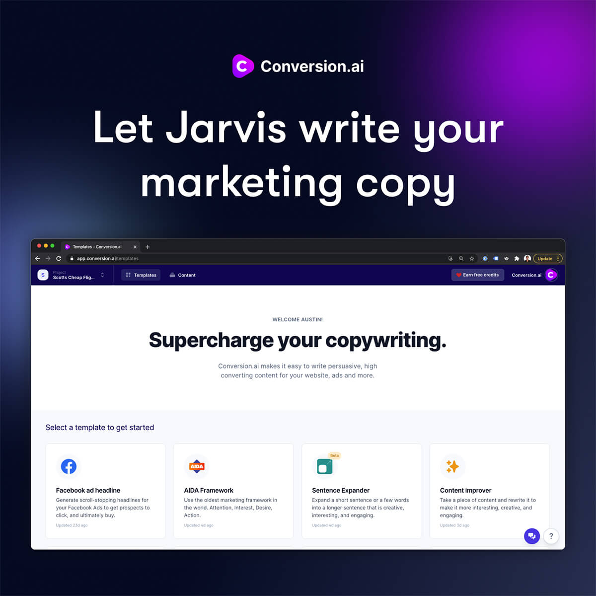 Conversion.ai — write persuasive, high converting content for your website and ads with AI